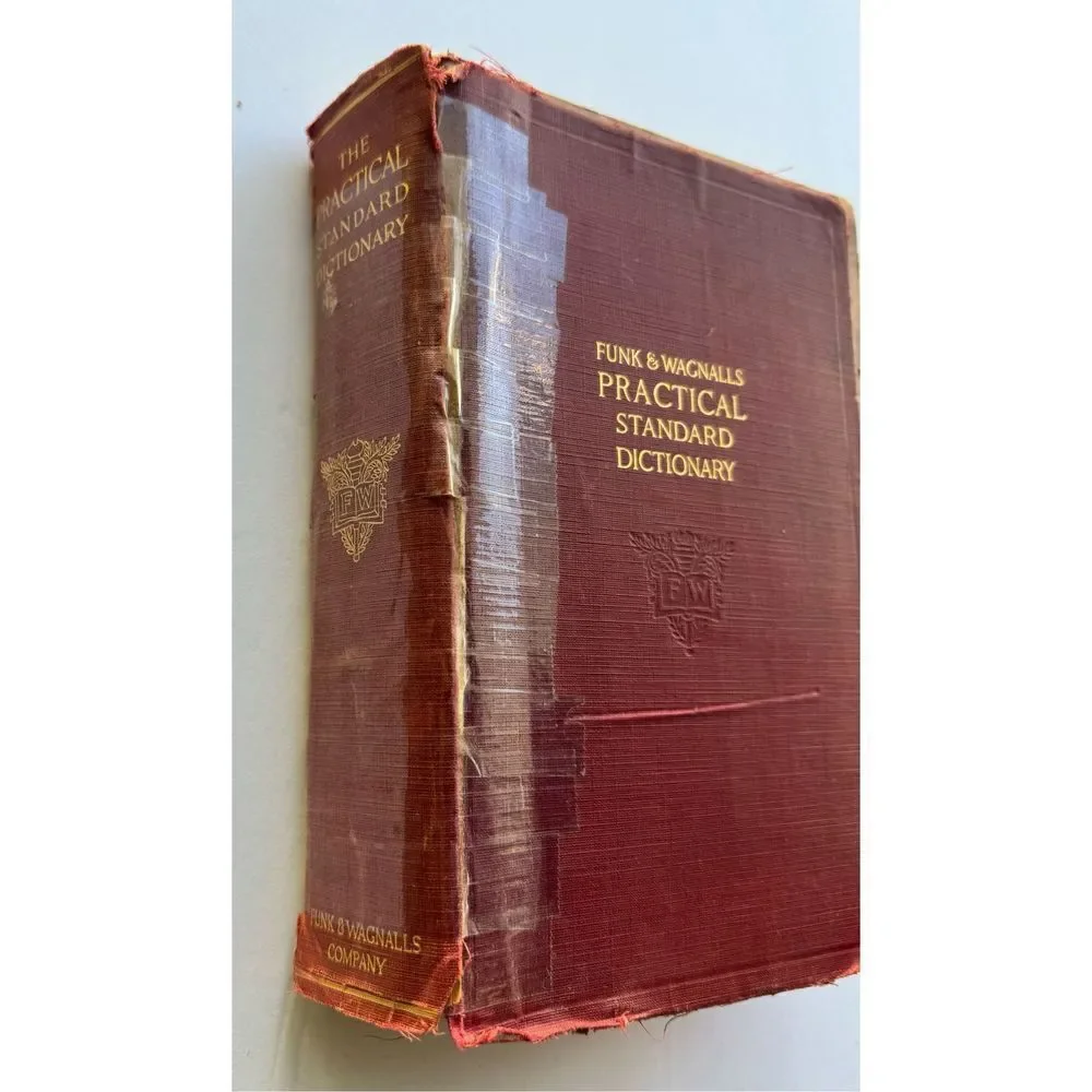 1926 Vintage‎ Antique XLTabbed & Illustrated Funk Wagnalls Dictionary Book